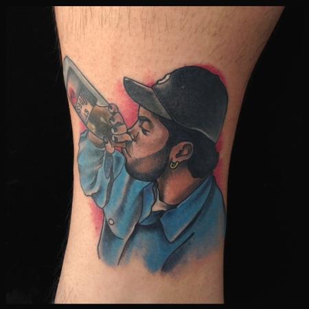 Gary Dunn - traditional color tattoo of Ice Cube, Gary Dunn Art Junkies Tattoo 